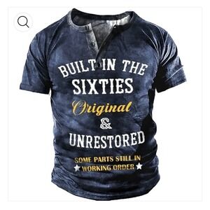 HENLEY'S - 3D Print, Graphic Letter T-Shirt. Navy Blue. Size Large.
